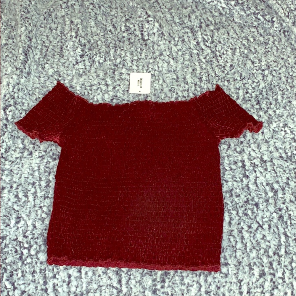 Red Velvet Off the Shoulder Top